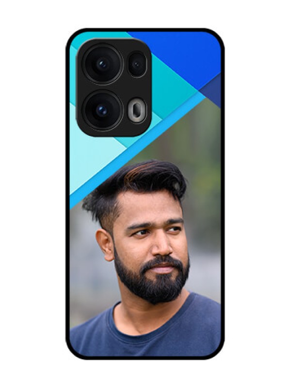 Custom Reno 13 Pro 5G Custom Glass Phone CaseBlue Pattern Design