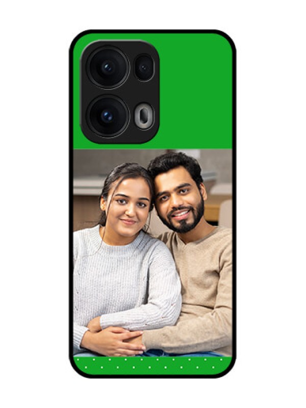 Custom Reno 13 Pro 5G Custom Glass Phone CaseGreen Pattern Design