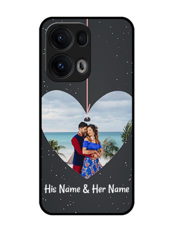 Custom Reno 13 Pro 5G Custom Glass Phone CaseHanging Heart Design