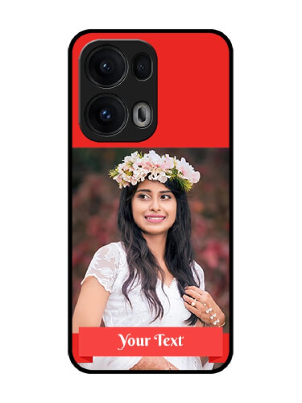 Custom Reno 13 Pro 5G Custom Glass Phone CaseSimple Red Color Design