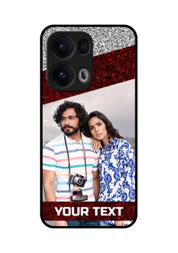 Reno 13 Pro 5G Custom Glass Phone CaseImage Holder With Glitter Strip Design
