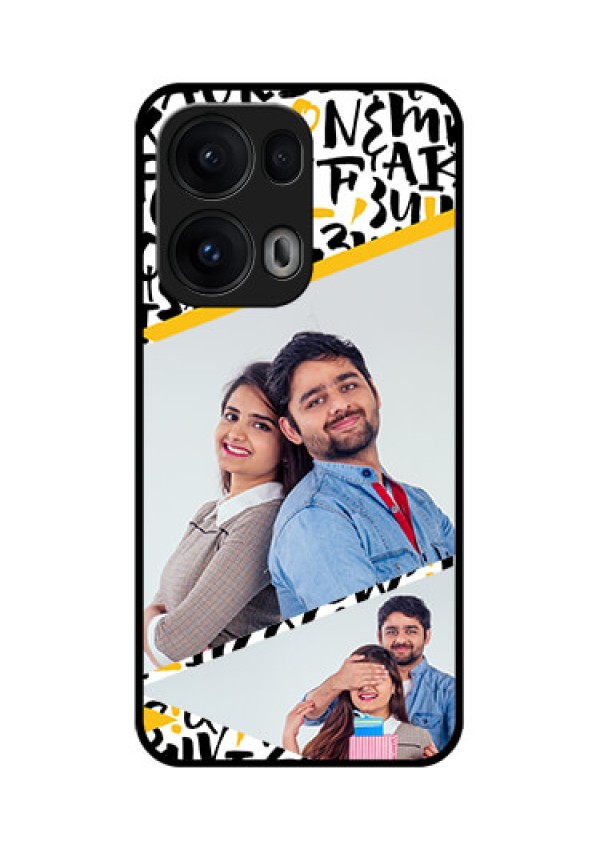 Reno 13 Pro 5G Custom Glass Phone CaseLetters Pattern Design