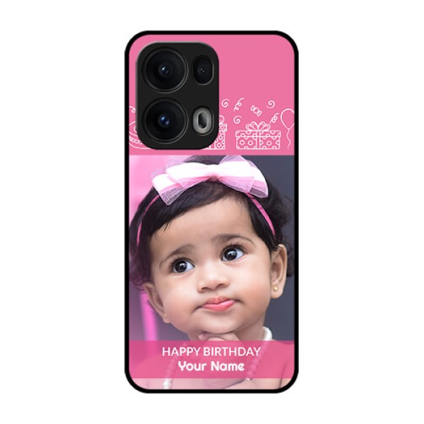 Reno 13 Pro 5G Custom Glass Phone CaseWith Birthday Line Art Design Reno 13 Pro 5G Custom Glass Phone CaseWith Birthday Line Art Design