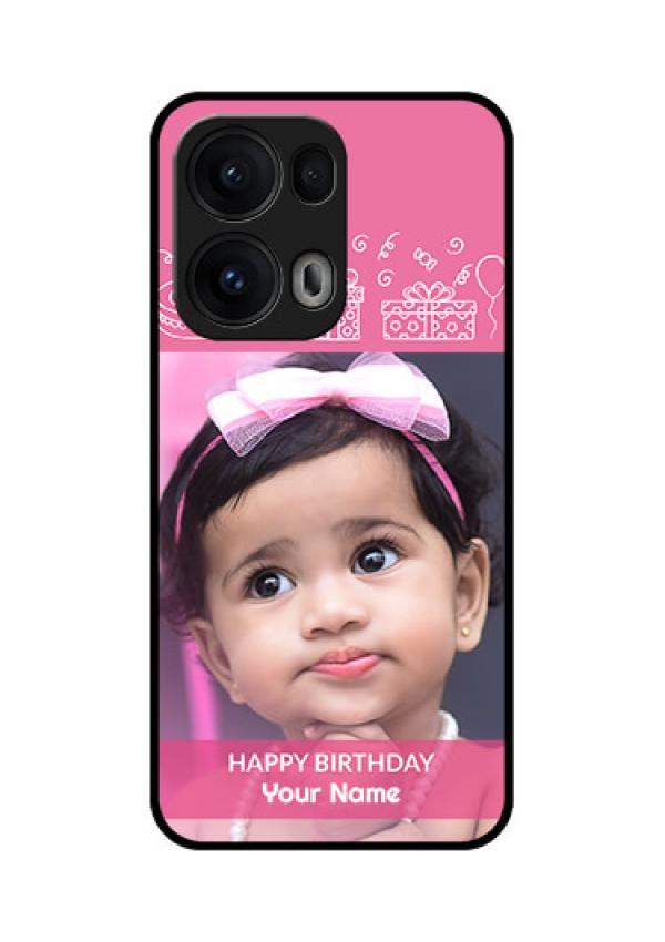 Reno 13 Pro 5G Custom Glass Phone CaseWith Birthday Line Art Design