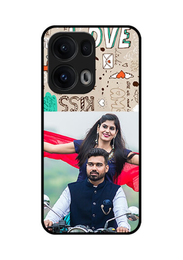 Reno 13 Pro 5G Custom Glass Phone CaseLove Doodle Pattern