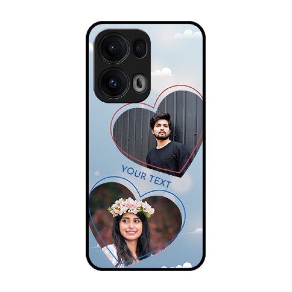 Reno 13 Pro 5G Custom Glass Phone CaseBlue Color Couple Design Reno 13 Pro 5G Custom Glass Phone CaseBlue Color Couple Design