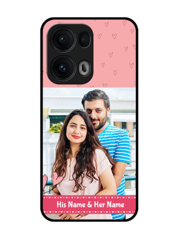 Custom Reno 13 Pro 5G Custom Glass Phone CaseLove Design Peach Color