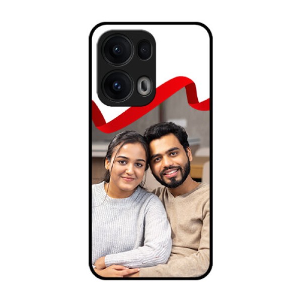 Reno 13 Pro 5G Custom Glass Phone CaseRed Ribbon Frame Design