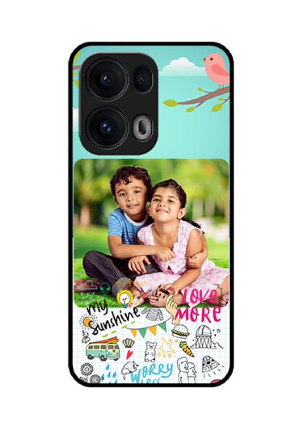 Reno 13 Pro 5G Custom Glass Phone CaseDoodle Love Design
