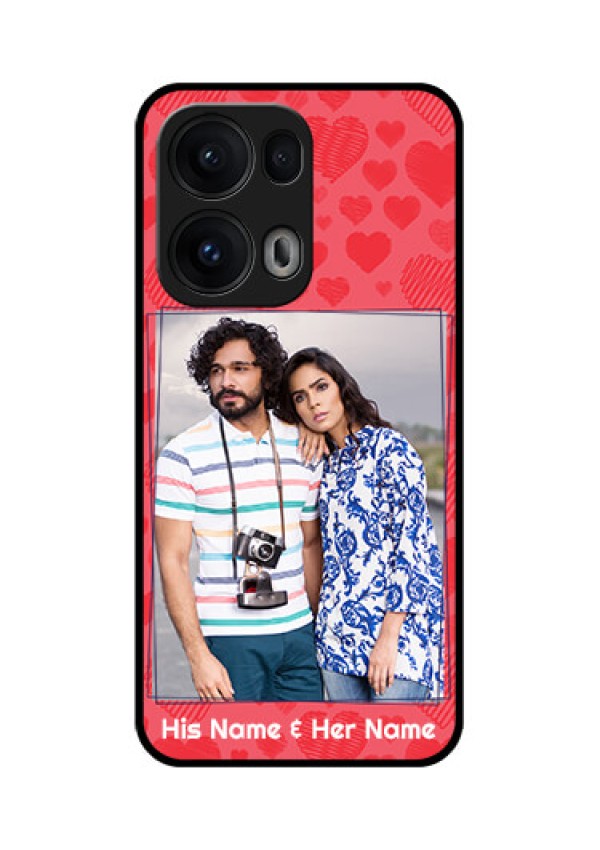 Reno 13 Pro 5G Custom Glass Phone CaseWith Red Heart Symbols Design