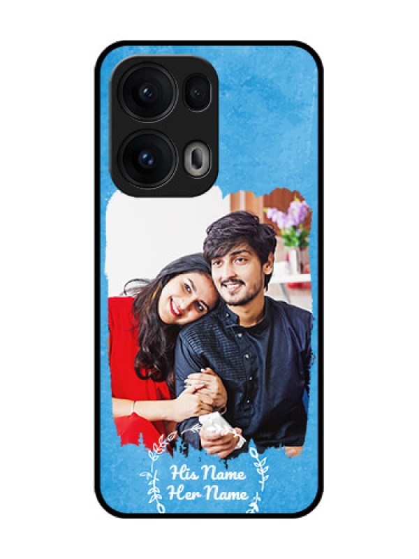 Custom Oppo Reno 13 Pro 5G Custom Glass Phone Case - Blue Color Vintage Design