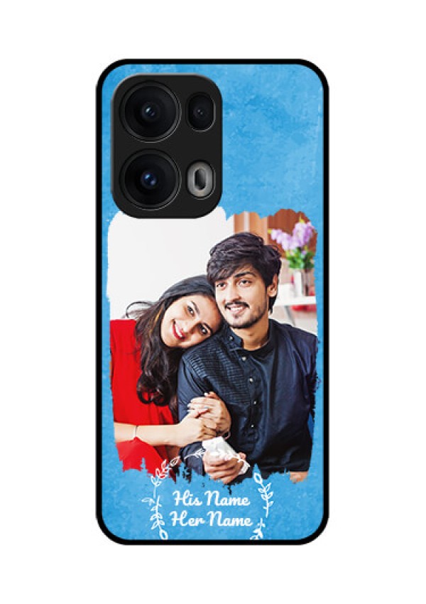 Oppo Reno 13 Pro 5G Custom Glass Phone Case - Blue Color Vintage Design