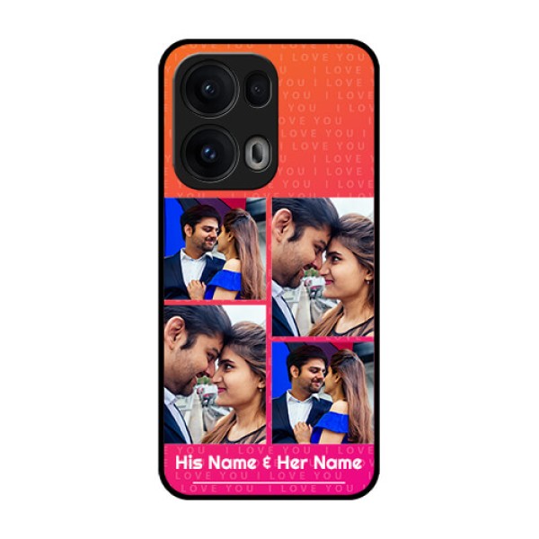 Reno 13 Pro 5G Custom Glass Phone CaseI Love You Pink Design