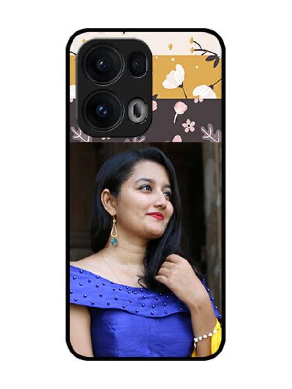 Custom Reno 13 Pro 5G Custom Glass Phone CaseStylish Floral Design