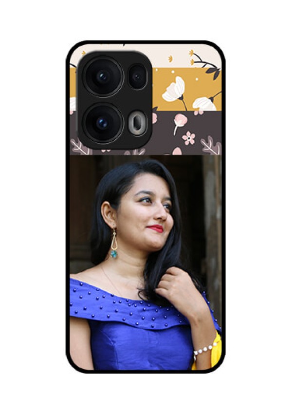 Reno 13 Pro 5G Custom Glass Phone CaseStylish Floral Design