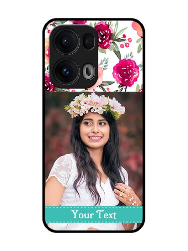 Custom Reno 13 Pro 5G Custom Glass Phone CaseWater Colors Floral Design