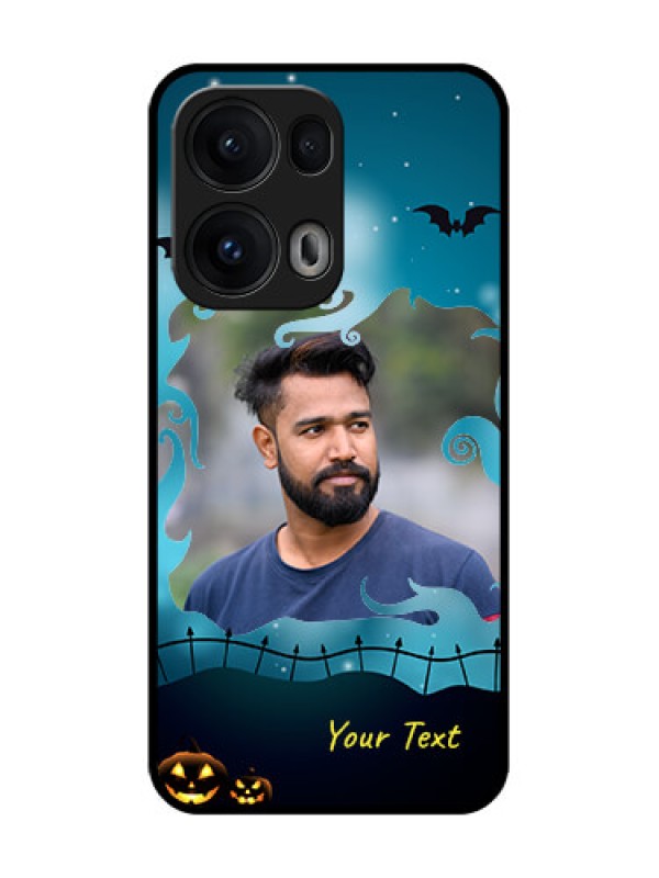 Custom Reno 13 Pro 5G Custom Glass Phone CaseHalloween Frame Design