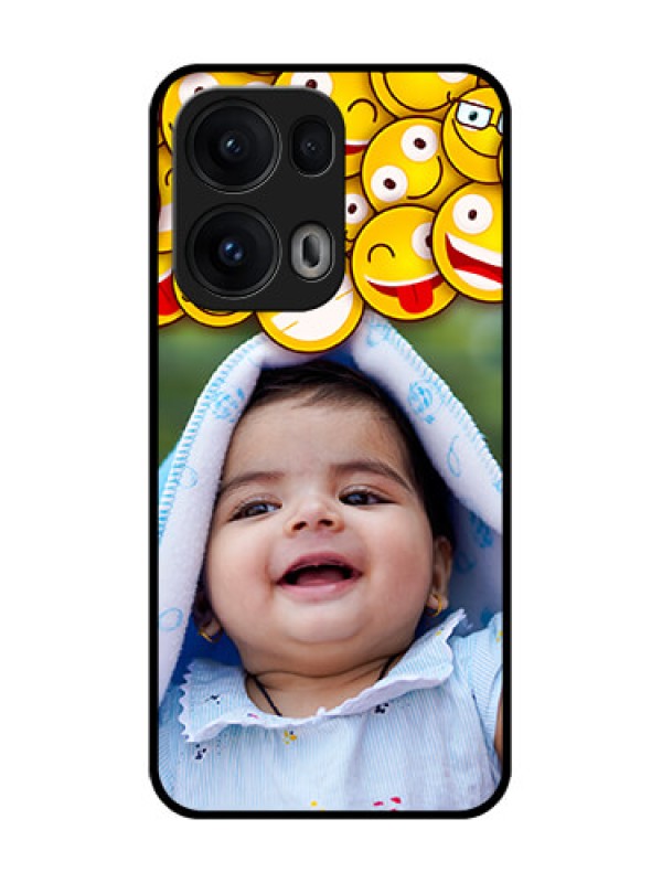 Custom Reno 13 Pro 5G Custom Glass Phone CaseWith Smiley Emoji Design