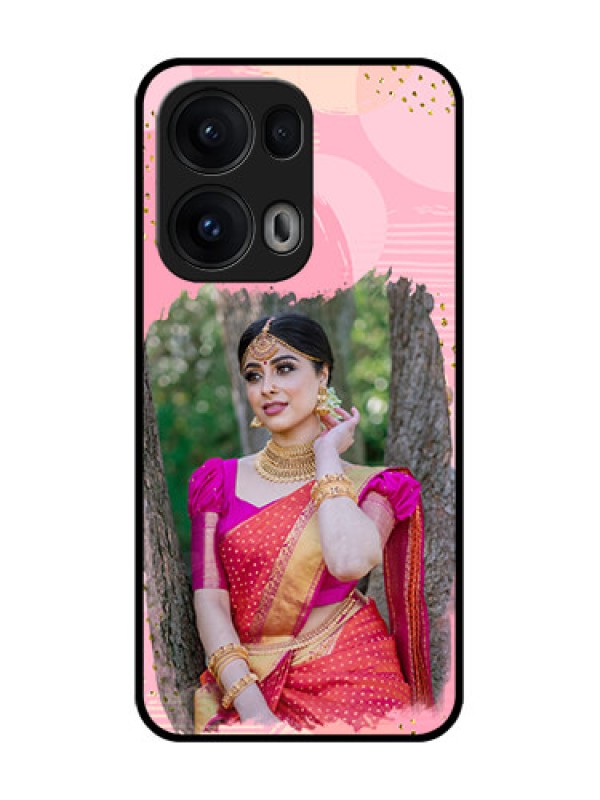 Custom Reno 13 Pro 5G Custom Glass Phone CaseGold Glitter Splash Design