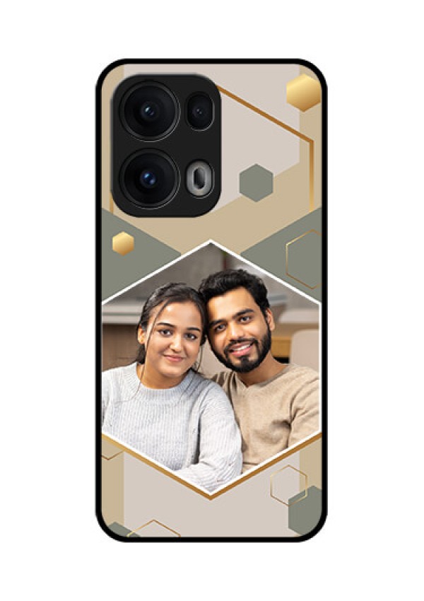 Reno 13 Pro 5G Custom Glass Phone CaseStylish Hexagon Pattern Design