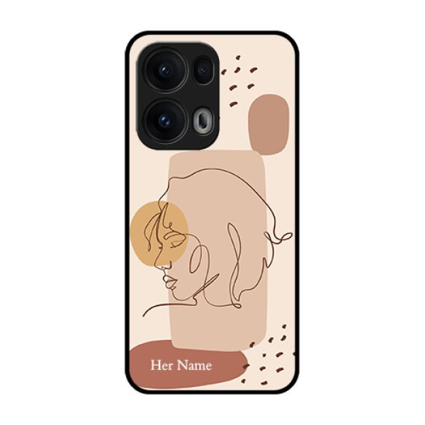 Reno 13 Pro 5G Custom Glass Phone CaseCalm Woman Line Art Design Reno 13 Pro 5G Custom Glass Phone CaseCalm Woman Line Art Design