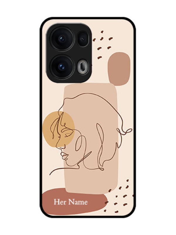 Custom Reno 13 Pro 5G Custom Glass Phone CaseCalm Woman Line Art Design