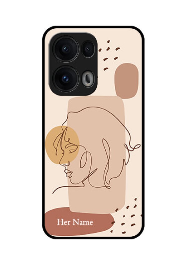 Reno 13 Pro 5G Custom Glass Phone CaseCalm Woman Line Art Design