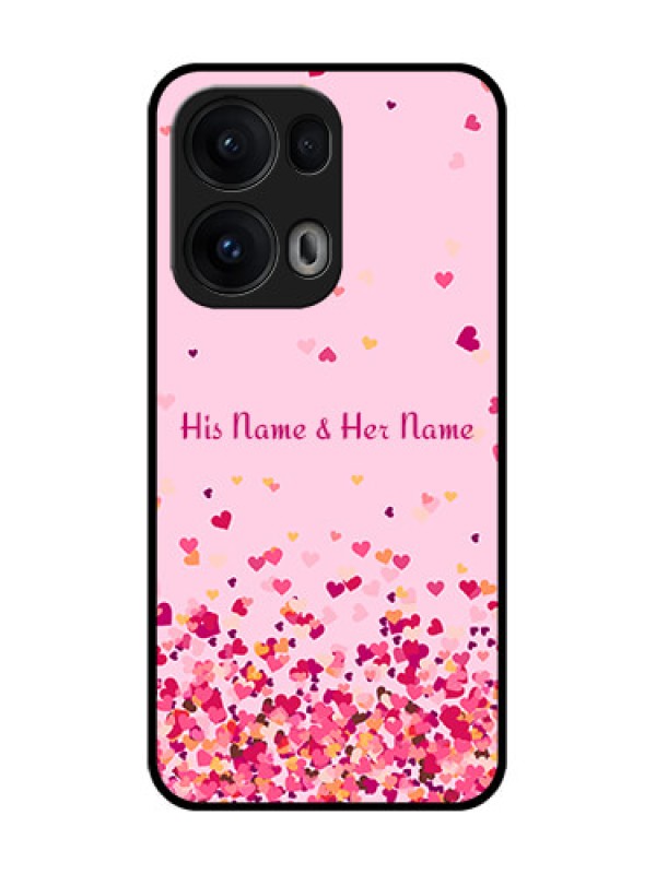 Custom Reno 13 Pro 5G Custom Glass Phone CaseFloating Hearts Design