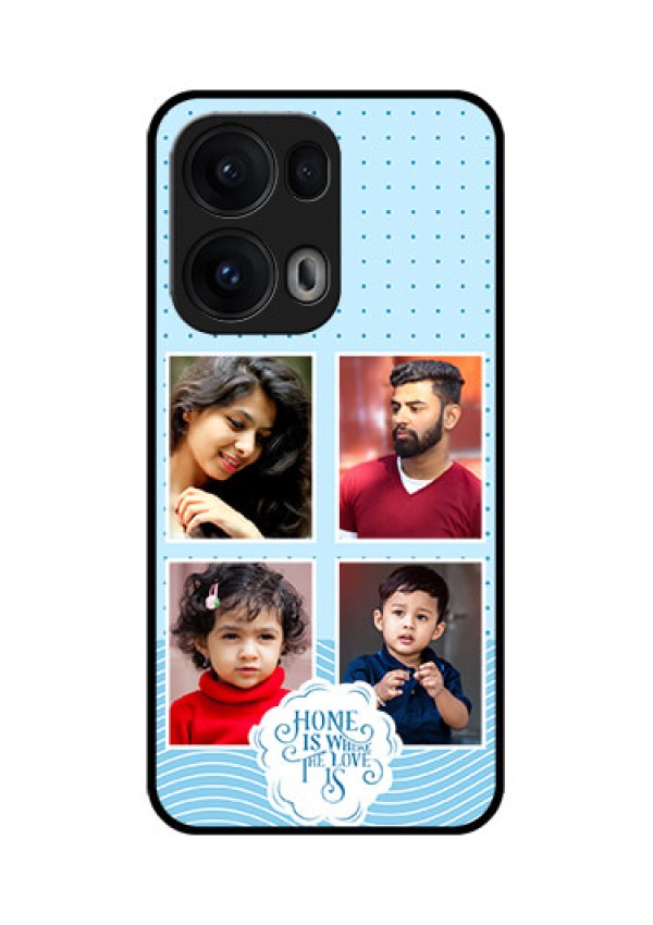 Reno 13 Pro 5G Custom Glass Phone CaseCute Love Quote With 4 Pic Upload Design