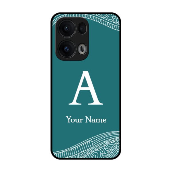 Reno 13 Pro 5G Custom Glass Phone CaseLine Art Pattern With Custom Name Design Reno 13 Pro 5G Custom Glass Phone CaseLine Art Pattern With Custom Name Design