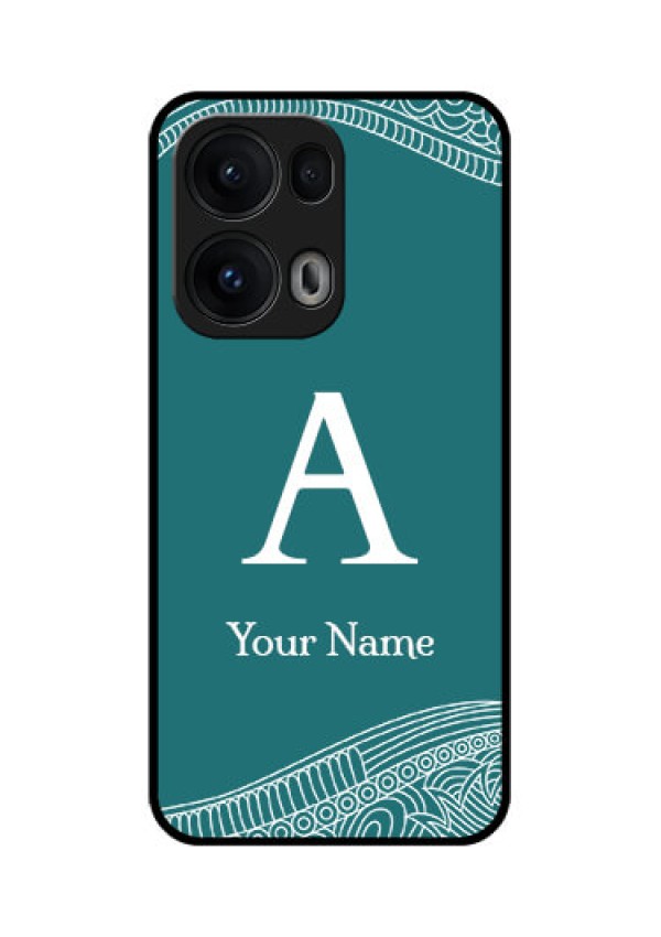 Reno 13 Pro 5G Custom Glass Phone CaseLine Art Pattern With Custom Name Design