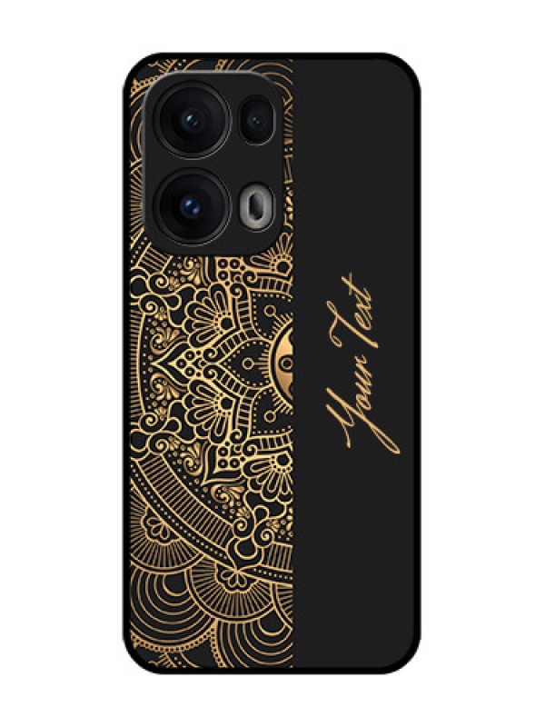 Custom Reno 13 Pro 5G Custom Glass Phone CaseMandala Art With Custom Text Design