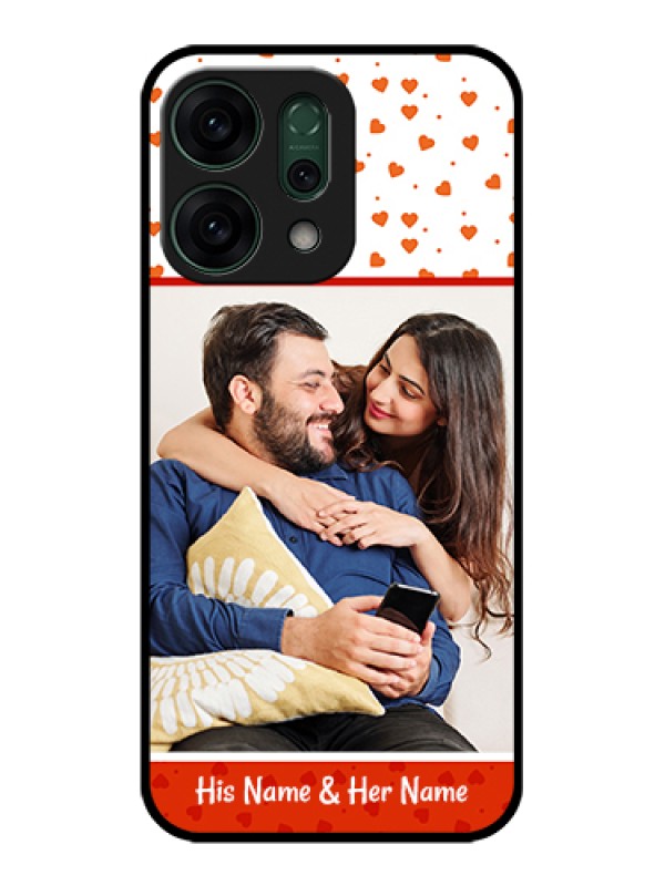 Custom Oppo Reno 14 5G Custom Glass Phone Case - Orange Love Symbol Design