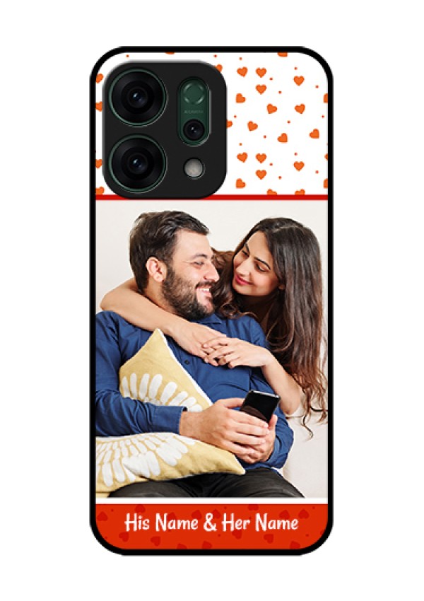 Oppo Reno 14 5G Custom Glass Phone Case - Orange Love Symbol Design