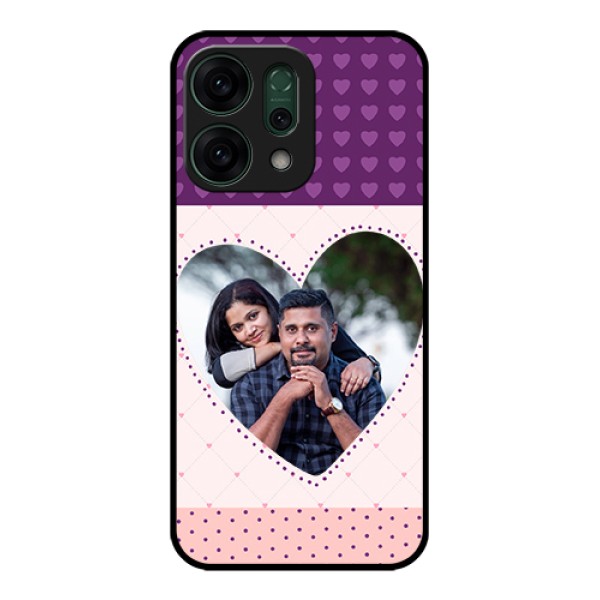 Oppo Reno 14 5G Custom Glass Phone Case - Violet Love Dots Design