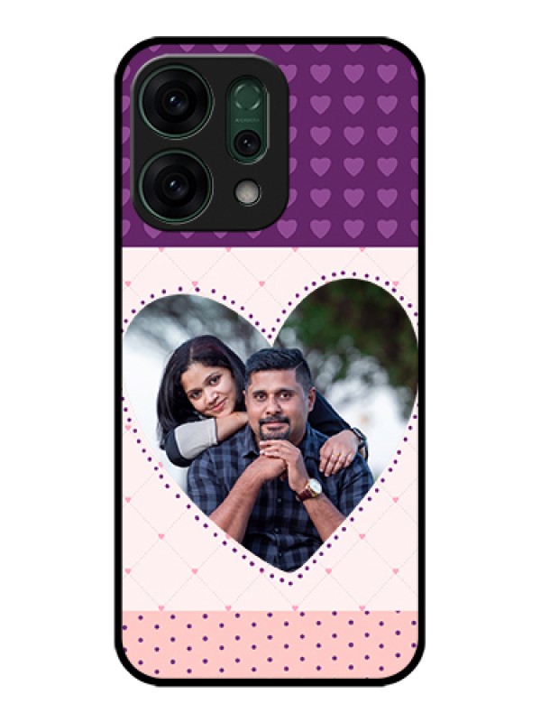 Custom Oppo Reno 14 5G Custom Glass Phone Case - Violet Love Dots Design
