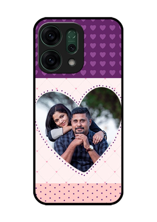 Oppo Reno 14 5G Custom Glass Phone Case - Violet Love Dots Design