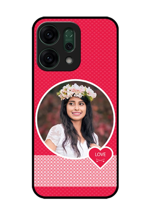 Oppo Reno 14 5G Custom Glass Phone Case - Pink Color Pattern Design
