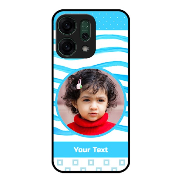 Oppo Reno 14 5G Custom Glass Phone Case - Simple Blue Case Design