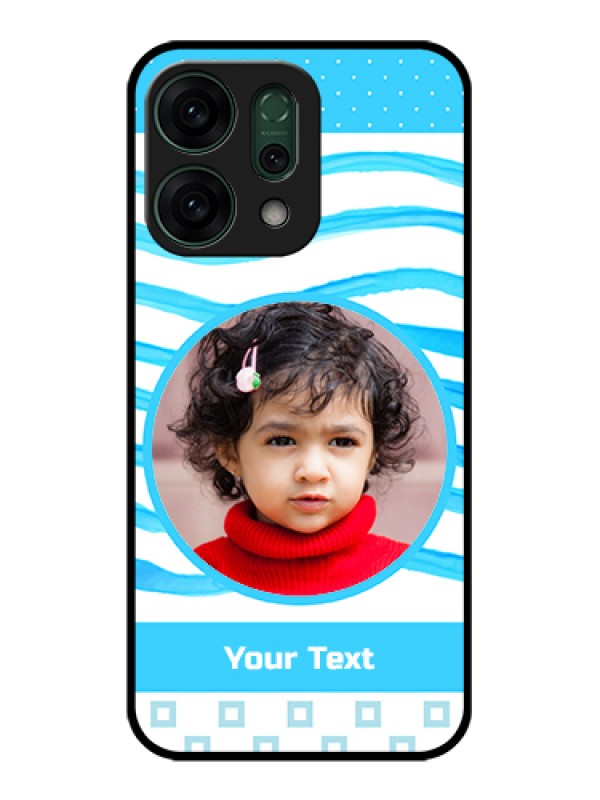 Custom Oppo Reno 14 5G Custom Glass Phone Case - Simple Blue Case Design