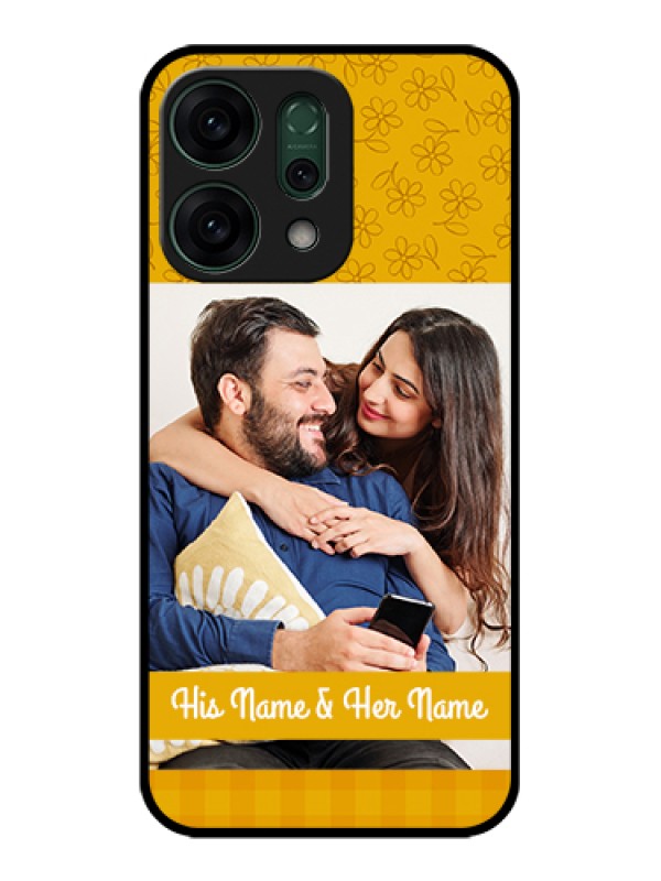 Custom Oppo Reno 14 5G Custom Glass Phone Case - Yellow Floral Design