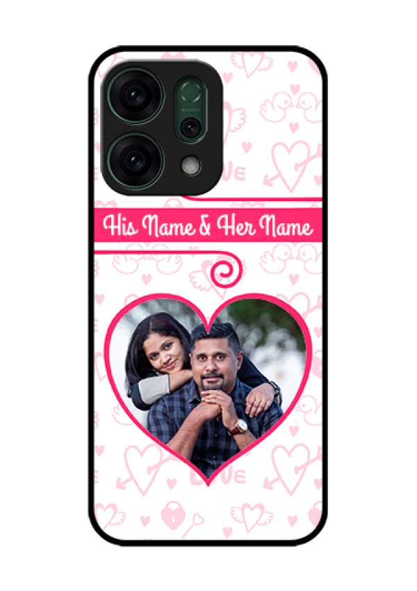 Oppo Reno 14 5G Custom Glass Phone Case - Heart Shape Love Design