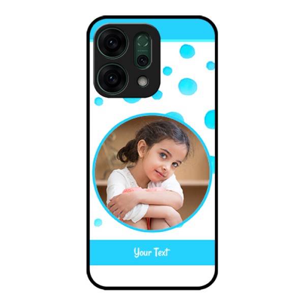 Oppo Reno 14 5G Custom Glass Phone Case - Blue Bubbles Pattern Design Oppo Reno 14 5G Custom Glass Phone Case - Blue Bubbles Pattern Design