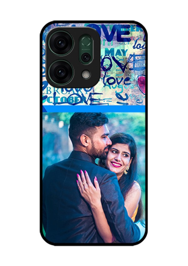 Oppo Reno 14 5G Custom Glass Phone Case - Colorful Love Design