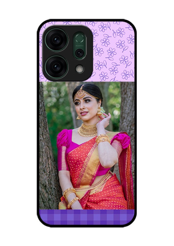 Oppo Reno 14 5G Custom Glass Phone Case - Purple Floral Design