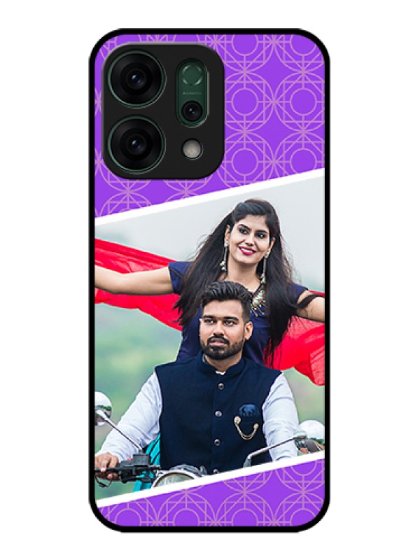 Custom Oppo Reno 14 5G Custom Glass Phone Case - Violet Color Pattern Design