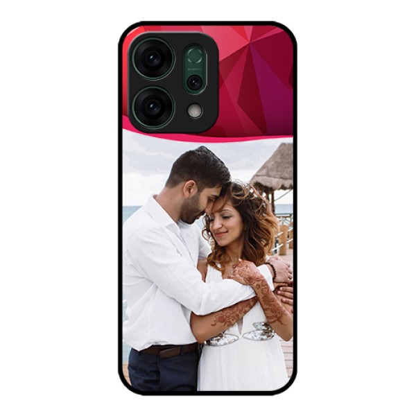Oppo Reno 14 5G Custom Glass Phone Case - Red Abstract Design