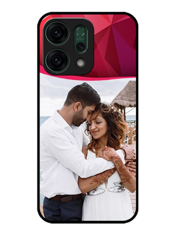 Custom Oppo Reno 14 5G Custom Glass Phone Case - Red Abstract Design