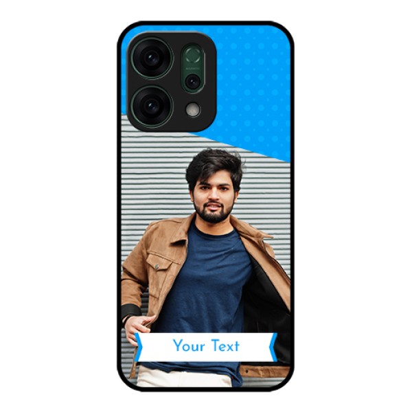 Oppo Reno 14 5G Custom Glass Phone Case - Simple Blue Color Design