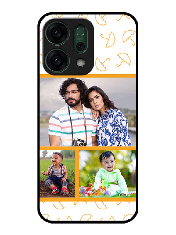 Custom Oppo Reno 14 5G Custom Glass Phone Case - Yellow Pattern Design